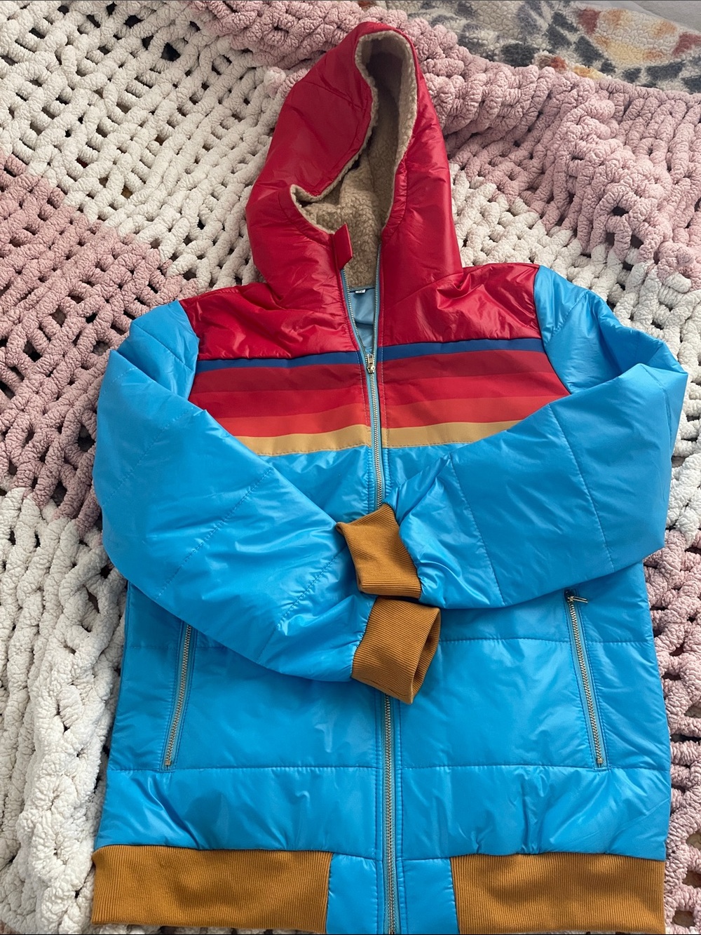 Lightweight Multicolor, like Aviator Nation, jacket🩵